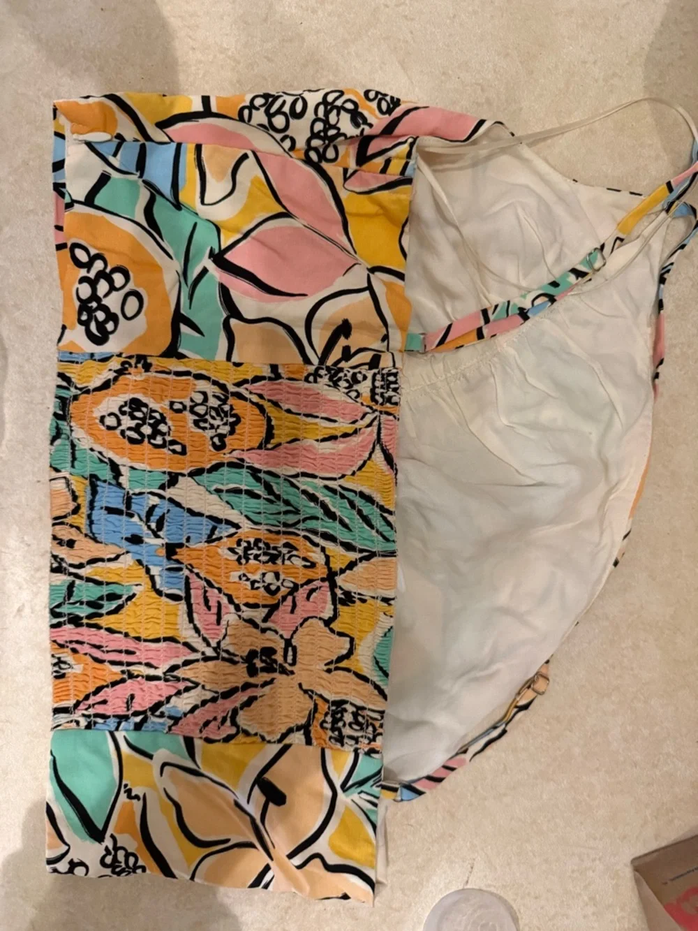 ASTR The label Covina in tropical papaya One-shoulder crop pastel yellow size M - Picture 7 of 14